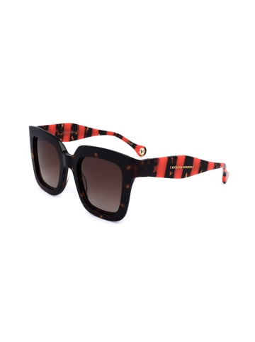 Carolina Herrera Damen-Sonnenbrille in Schwarz-Rot/ Braun