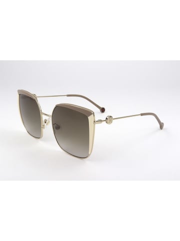 Carolina Herrera Damskie okulary przeciwsłoneczne w kolorze złoto-oliwkowym