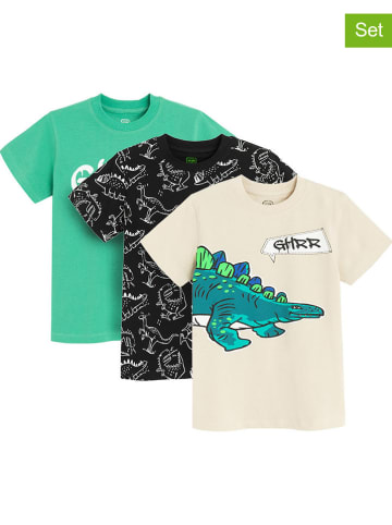 COOL CLUB 3er-Set: Shirts in Beige/ Grün/ Schwarz