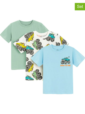 COOL CLUB 3er-Set: Shirts in Hellblau/ Grün/ Weiß