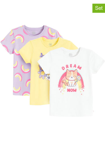 COOL CLUB 3-delige set: shirts paars/geel/wit
