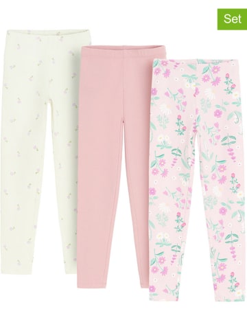 COOL CLUB 3er-Set: Leggings in Creme/ Rosa/ Lila