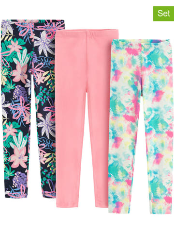 COOL CLUB 3er-Set: Leggings in Dunkelblau/ Rosa/ Bunt