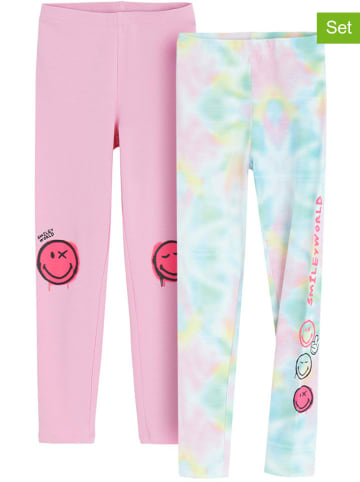 COOL CLUB 2er-Set: Leggings in Rosa/ Bunt