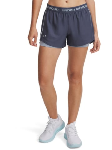 Under Armour 2in1-Funktionsshorts in Dunkelblau/ Hellblau