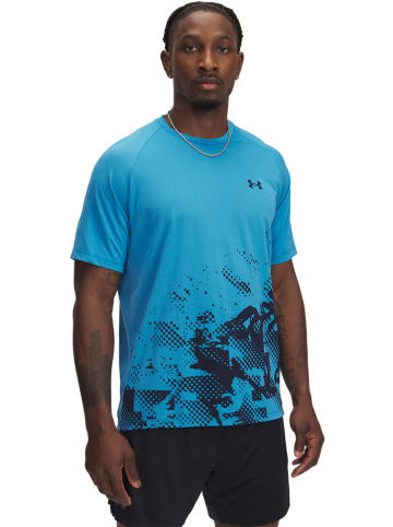 Under Armour Trainingsshirt in Hellblau/ Dunkelblau