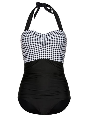 Pussy Deluxe Badeanzug in Schwarz/ Weiß