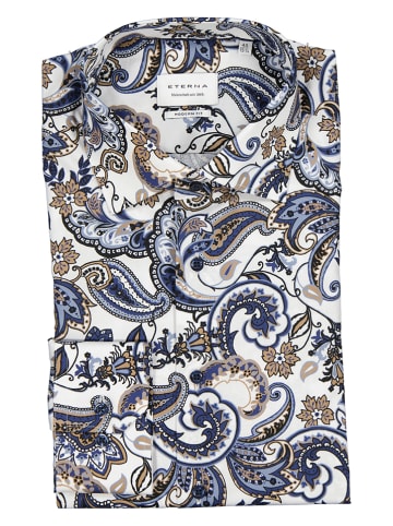 Eterna Hemd - Modern fit - in Weiß/ Blau/ Beige