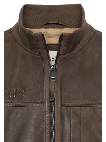 Camel Active Lederjacke in Dunkelbraun