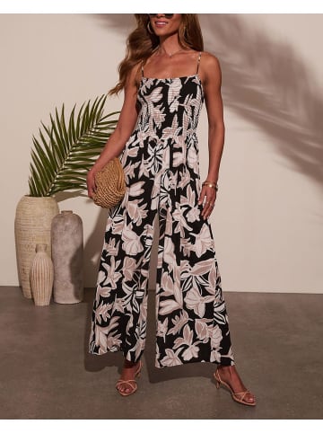 Milan Kiss Jumpsuit in Schwarz/ Taupe