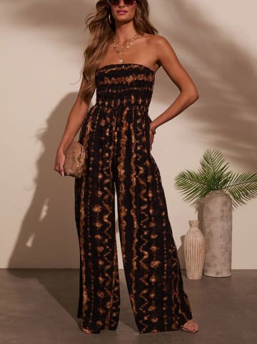 Milan Kiss Jumpsuit in Schwarz/ Braun