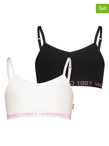 Vingino 2-delige set: bügellose BHs wit/zwart