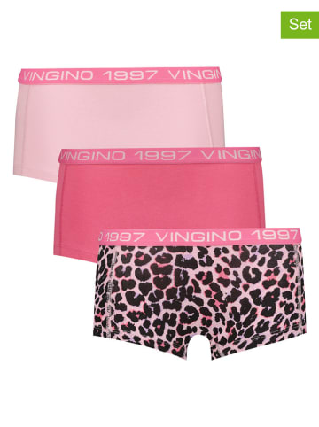 Vingino 3er-Set: Boxershorts in Pink/ Schwarz