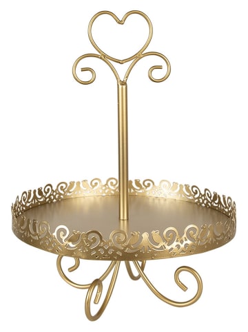 Clayre & Eef Etagere in Gold - (H)40 x Ø 30 cm