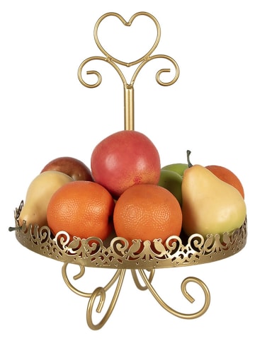 Clayre & Eef Etażerka w kolorze złotym - wys. 40 x Ø 30 cm
