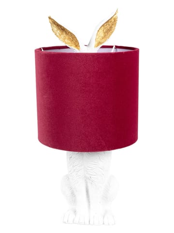 Clayre & Eef Tafellamp wit/rood - (H)43 x Ø 20 cm