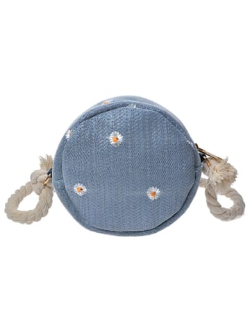 Clayre & Eef Umhängetasche in Blau - Ø 15 cm