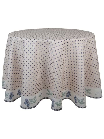 Clayre & Eef Tischdecke in Beige/ Blau - Ø 170 cm