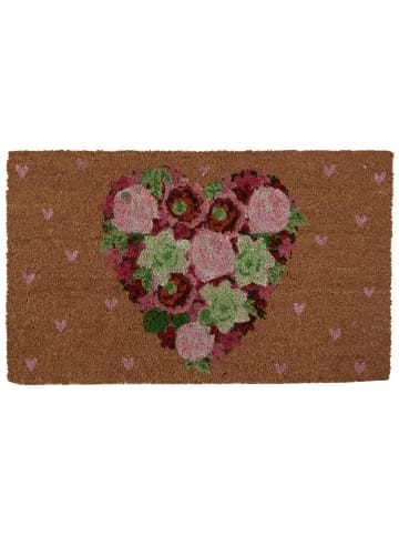 Clayre & Eef Kokos-Fußmatte in Hellbraun - (L)75 x (B)45 cm