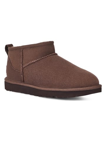 UGG Enkelboots met lamsvacht donkerbruin