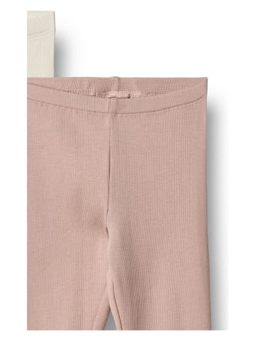 Wheat Legginsy (2 pary) "Jules" w kolorze jasnoróżowo-kremowym