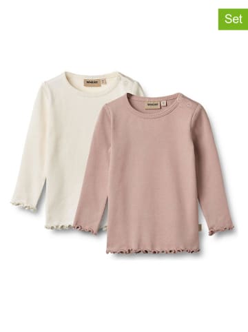 Wheat 2er-Set: Longsleeves "Ida" in Creme/ Rosa