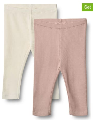 Wheat 2er-Set: Leggings "Jules" in Creme/ Rosa