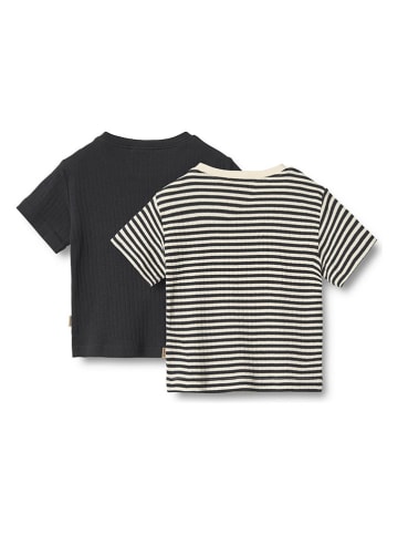 Wheat 2er-Set: Shirts "Fabian" in Schwarz/ Beige
