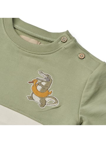 Wheat Sweatshirt "Carly" in Grün/ Creme