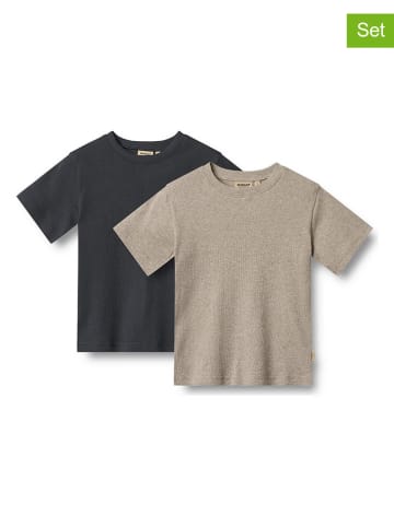 Wheat 2er-Set: Shirts "Fabian" in Beige/ Anthrazit