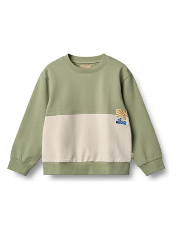 Wheat Sweatshirt "Steff" in Grün/ Creme