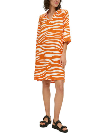 S.OLIVER RED LABEL Kleid in Orange/ Weiß