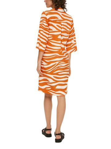 S.OLIVER RED LABEL Kleid in Orange/ Weiß