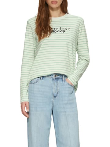 S.OLIVER RED LABEL Longsleeve in Grün/ Weiß