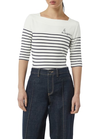 comma Shirt wit/zwart