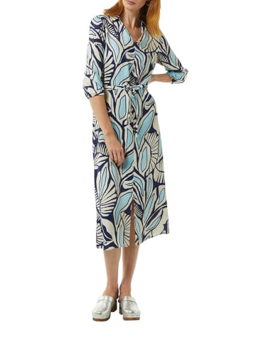 comma Kleid in Blau/ Beige