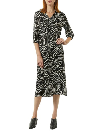 comma Kleid in Schwarz/ Beige