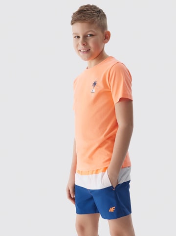 4F Badeshorts in Orange/ Weiß/ Dunkelblau