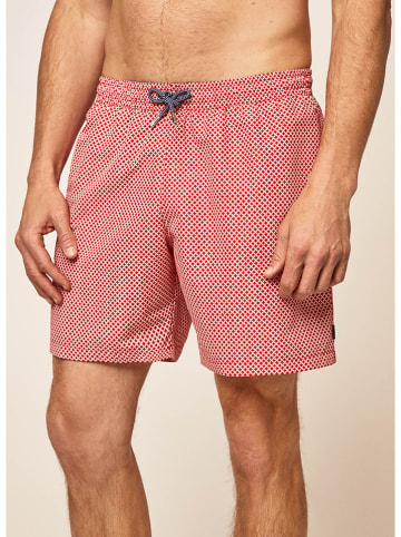 Hackett London Badeshorts in Rot/ Weiß