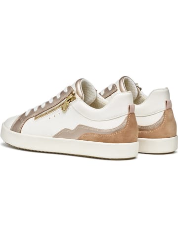 Geox Skórzane sneakersy "Blomiee" w kolorze biało-jasnobrązowym