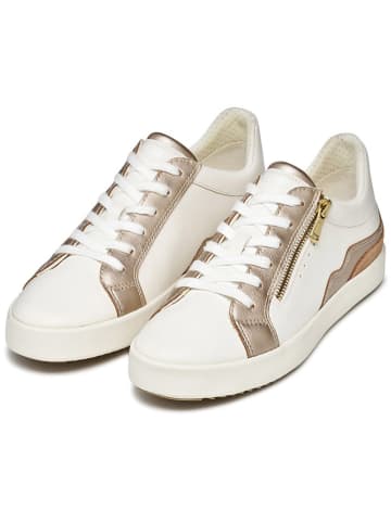 Geox Skórzane sneakersy "Blomiee" w kolorze biało-jasnobrązowym