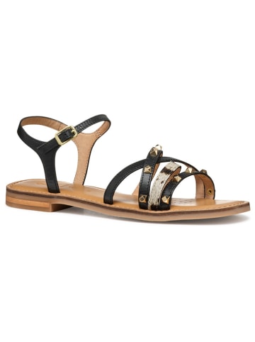 Geox Leren sandalen "Maddalusiac" zwart