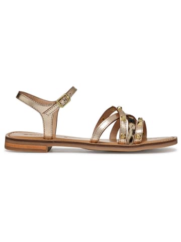 Geox Leren sandalen "Maddalusiac" goudkleurig