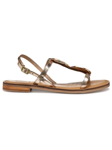 Geox Leren sandalen "Maddalusiac" goudkleurig