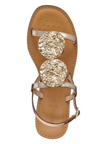 Geox Leren sandalen "Maddalusiac" goudkleurig