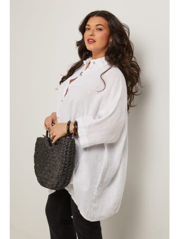 Curvy Lady Lniana koszula w kolorze białym