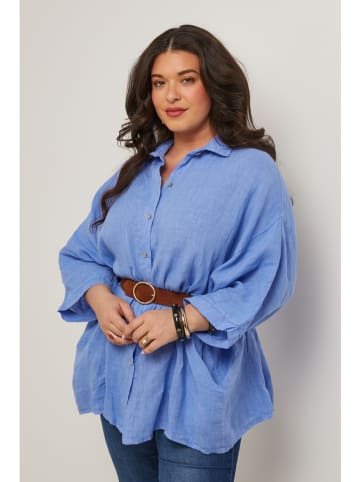 Curvy Lady Leinen-Hemd in Blau