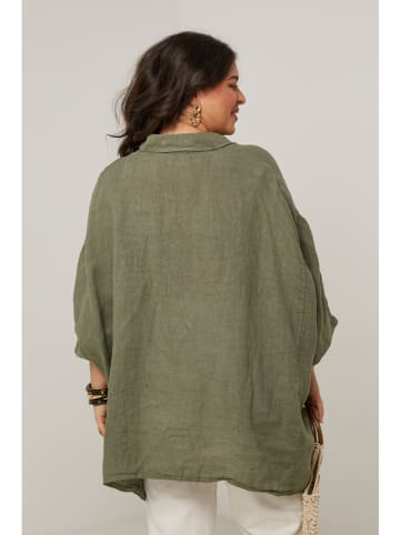Curvy Lady Leinen-Hemd in Khaki