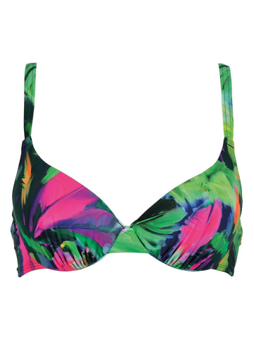 Naturana Bikini-Oberteil in Grün/ Pink