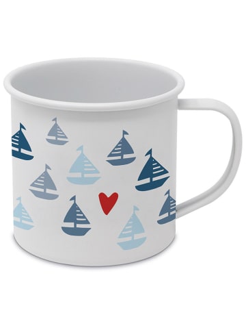 ppd Jumbotasse "Seaside Sailing" in Blau/ Weiß - 400 ml